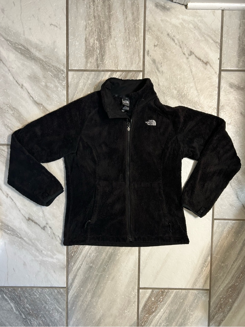 The North Face Osito Fleece Jacket Womens Medium Black Full Zip Fuzzy Soft M